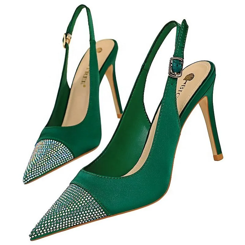 
Womens Sandals Pointed Toe Women Pumps Rhinestone Shoes Ladies Hollow Out Heeled Sandals Plus Size 43 Sandals 