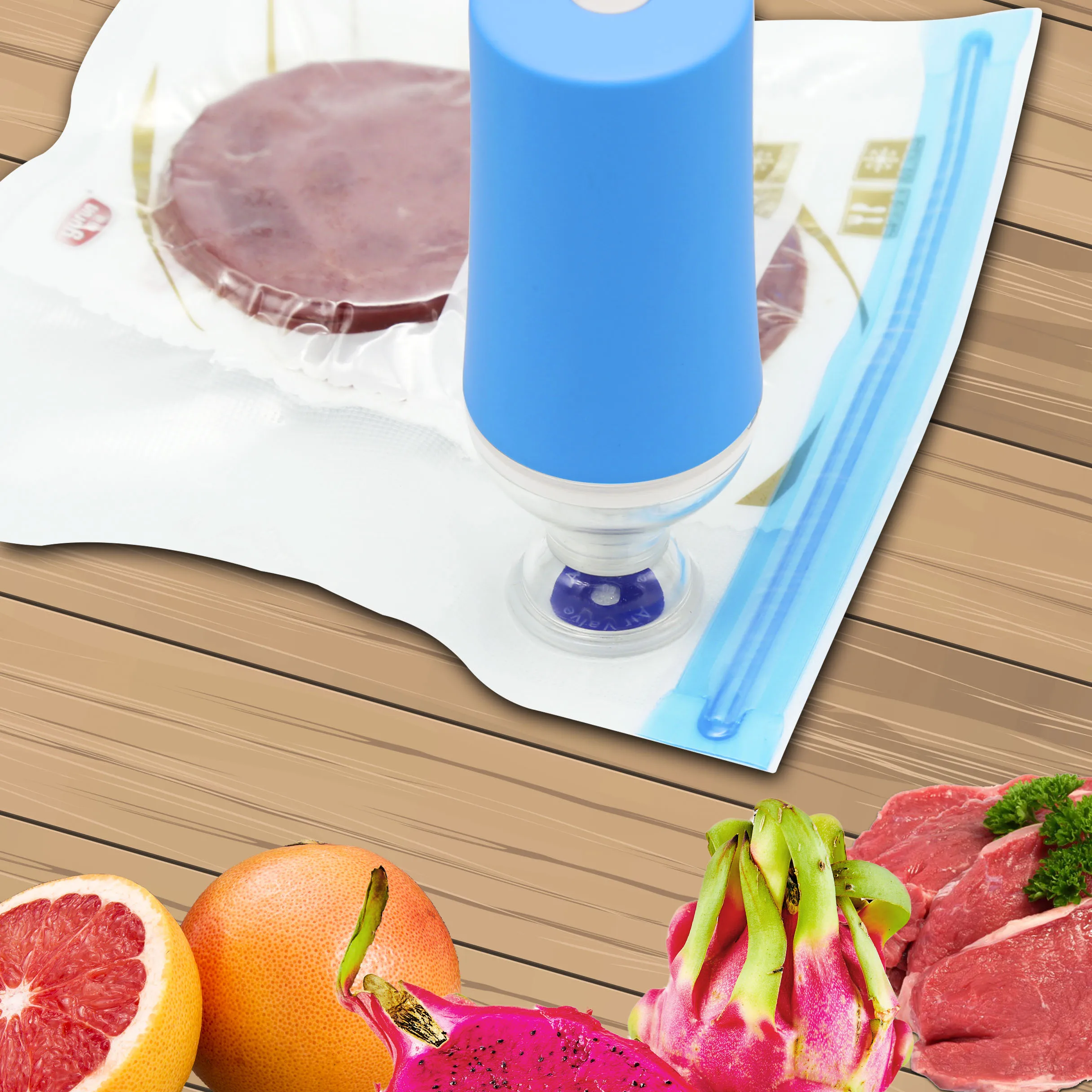 USB Charge Rechargeable li ion Battery Handheld  Vacuum food Sealer with 5 pcs zipper bags
