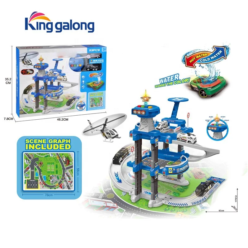 2022 Most Popular Games For Kids Indoor Toys City Garage Tracks Car Park Toy With Light And Music