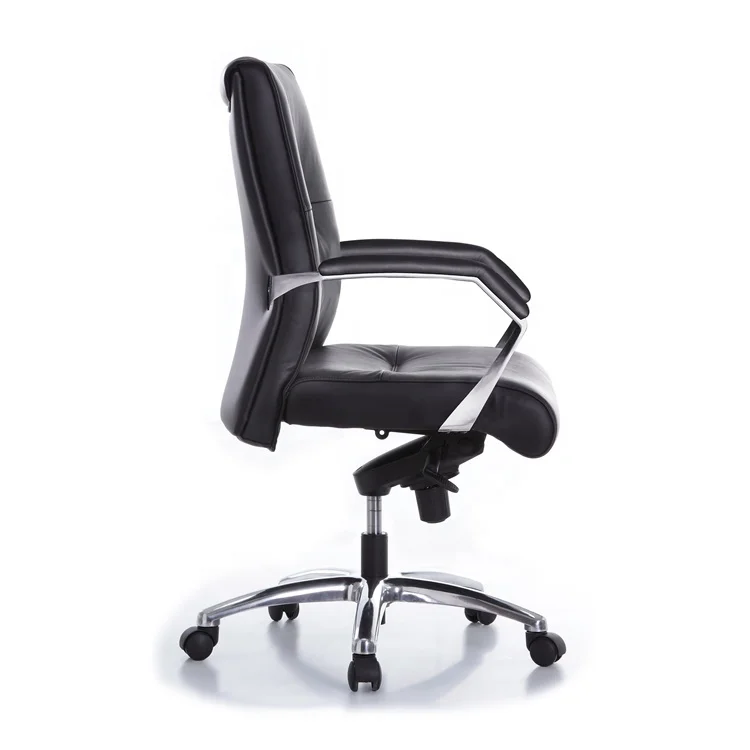 
Mid back PU leather tilting mechanism executive office chair with padded arms 