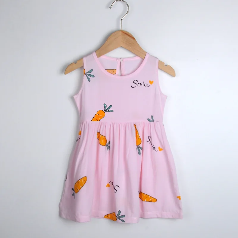 2021new Summer Girls Dress Sleeveless Backless skirtToddler Girl Birthday Party Princess Dress Cotton/girl dress 0-6year