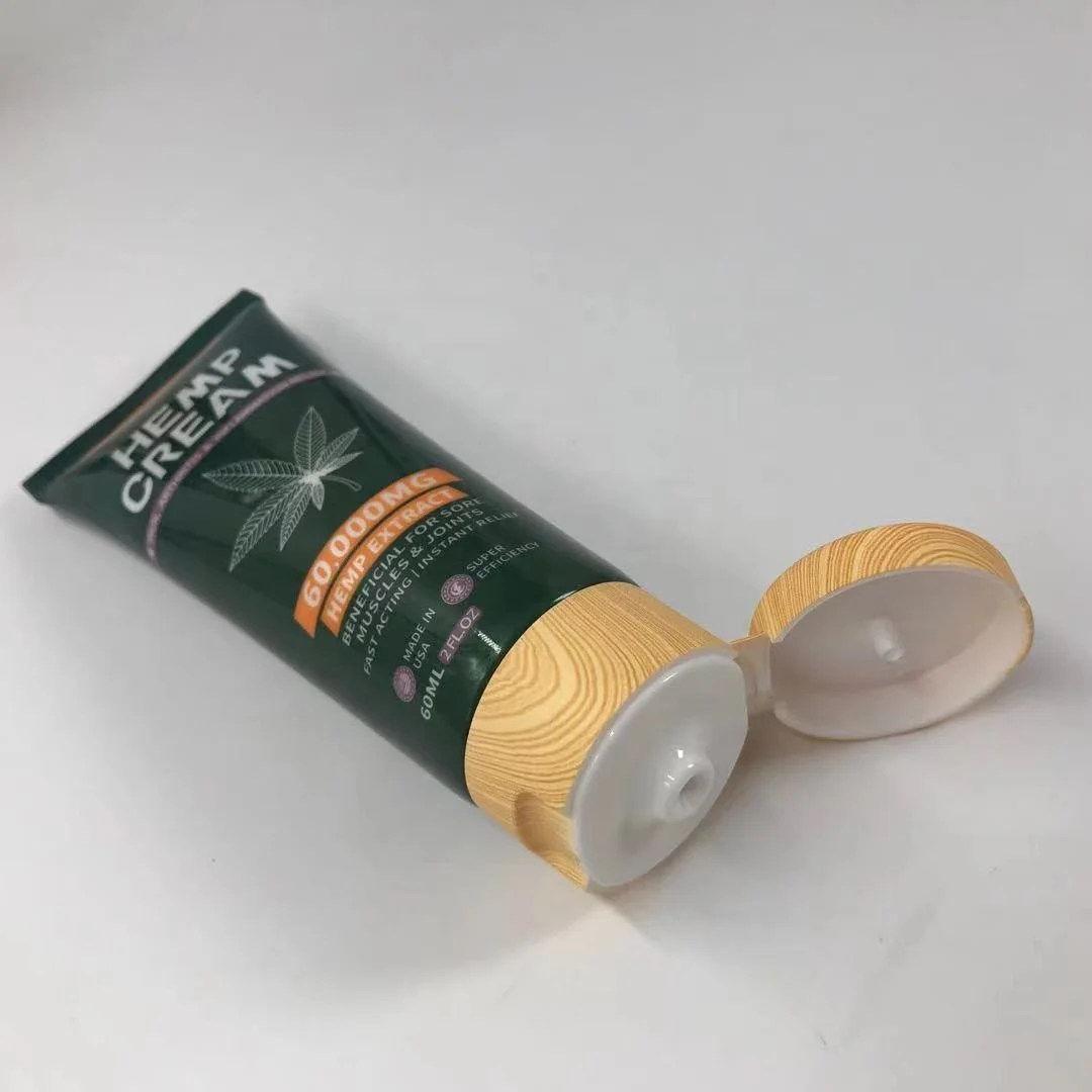 Plastic Medicinal Tube Packaging Skincare Packaging Tube With Wood-Grain Flip-Top Packaging
