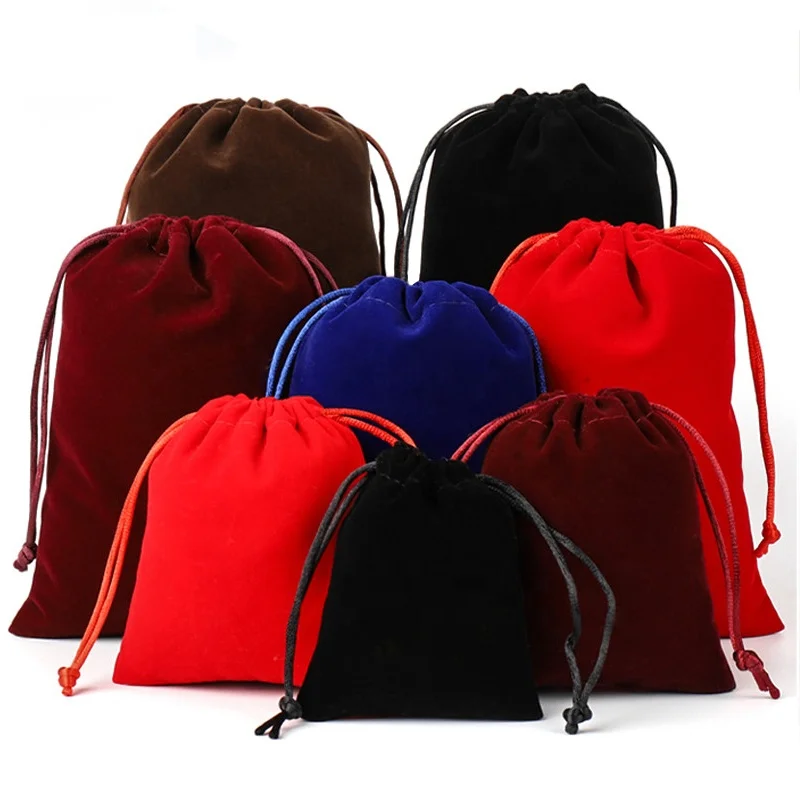10*12cm  Coloful Velvet Pouches Jewelry Packaging Display Drawstring Packing Gift Bags & Pouches