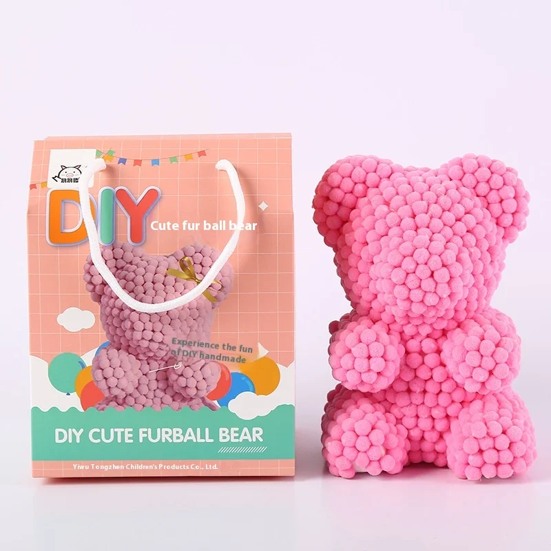 Упаковка из пенопласта ручной работы, Мультяшные подарки, подарочные украшения, креативные Детские шарики, медведь с жемчугом