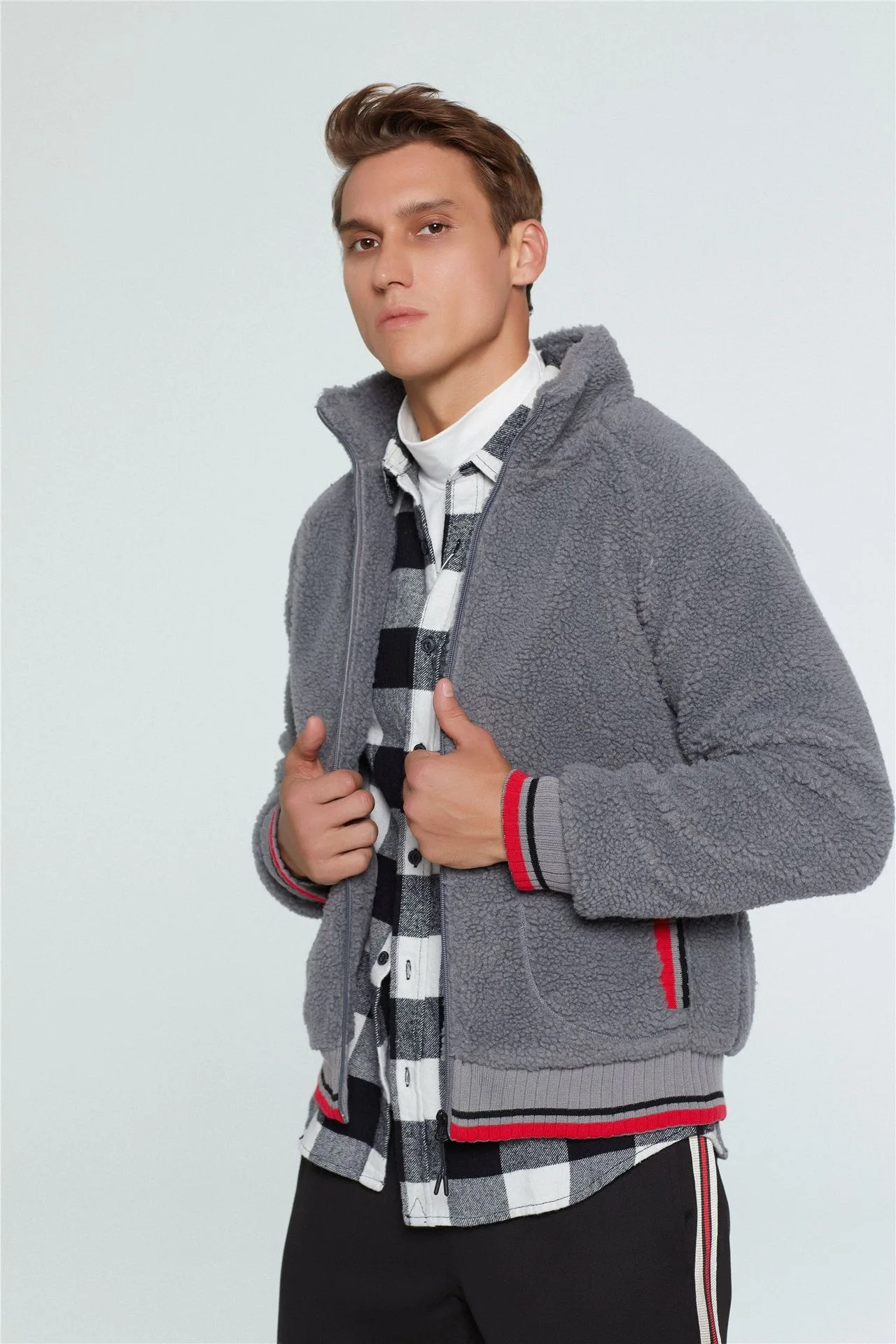 Hot Sale Winter Mens Oversize Teddy Jacket Lamb Wool Warm Jacket For Men