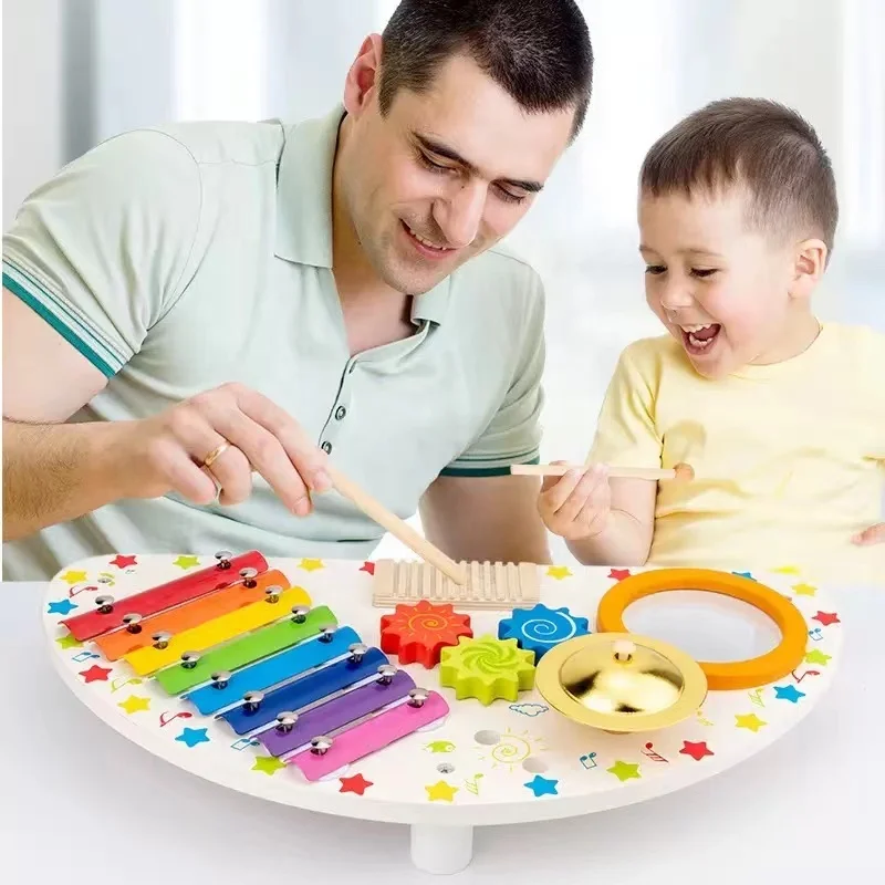 C02030 Wooden infants infants octave hand percussion harp xylophone baby percussion drums sound lele wisdom music enlightenment