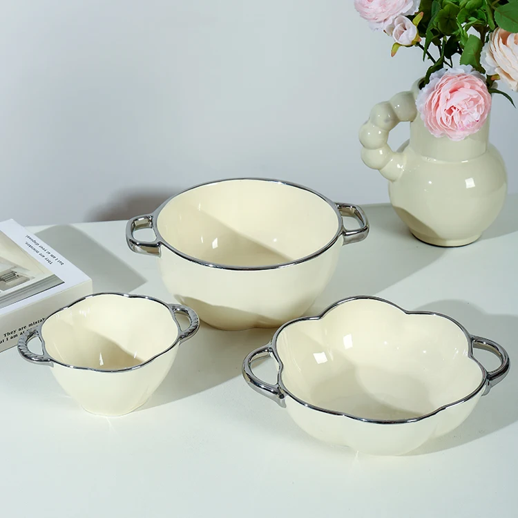 Nordic Style Home Restaurant Luxury Ceramic Tableware Bowl And Plates Porcelain Dinnerware Set Ceramic Dinner Set