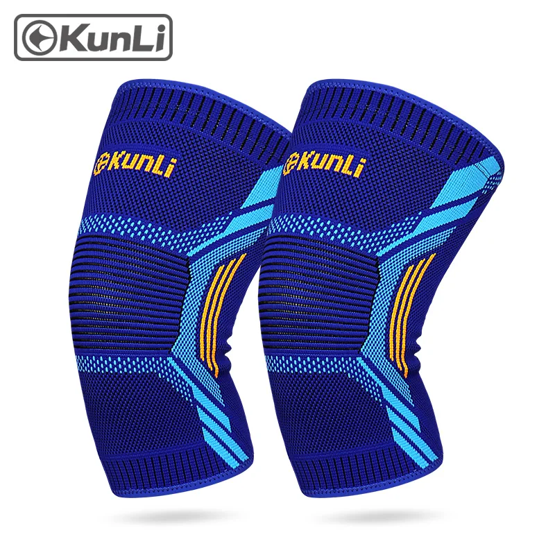 Kunli Knee Support Sports Knee Pad Safety Breathable 3D Weaving Warmth Elastic basketball Knee Protector kneepads 1pcs