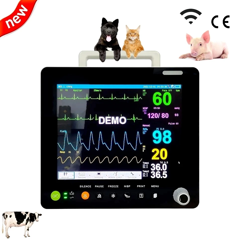Veterinary Use Hospital Equipment Portable 12.1 inch Multi-Parameter Patient Monitor
