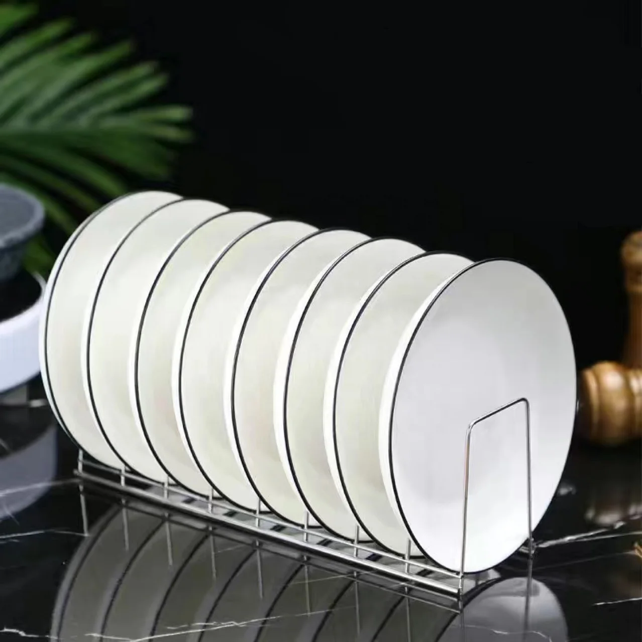 Kitchen Dish Drying Storage Utensils Holder Rack for Dish Plate Bowl Space Saving Countertop Stainless Steel Dish Dryer Rack