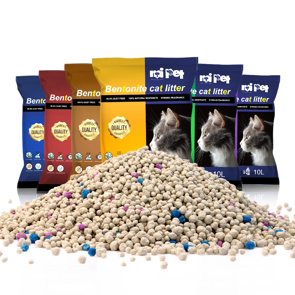 2022 Hot Selling Ball Shaped  Bentonite Cat Litter OEM / ODM Multi Fragrance Dust-Free Strong Clumping  Cat litter sand