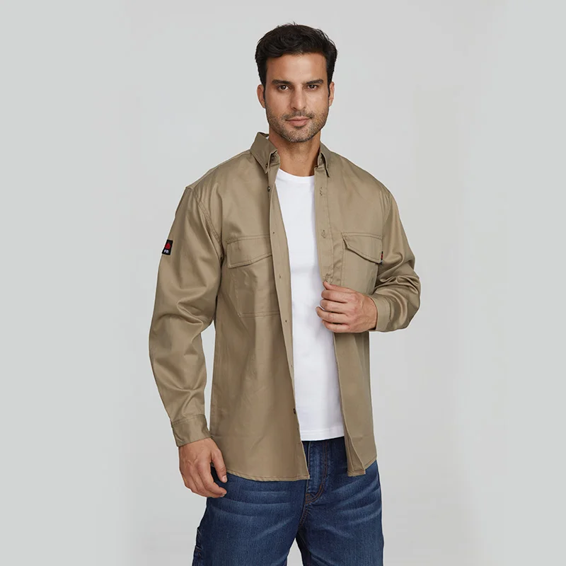 wholesale nylon cotton frc fire resistant flame resistant welder fireproof work shirts for men