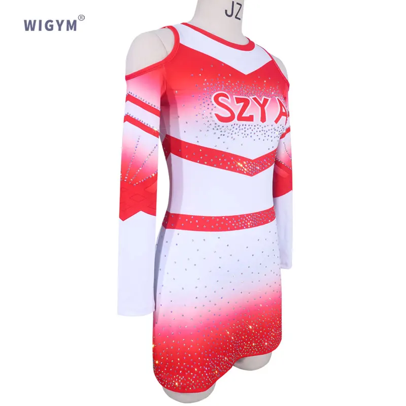 New cheerleading uniform suitable for tops and shorts, red cheerleading costume, cheerleading practice uniform