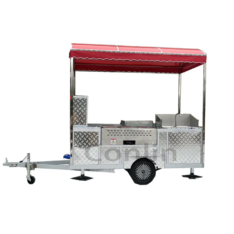 Hot selling food stand market stall trailer snack bar cart para fiestas for sale