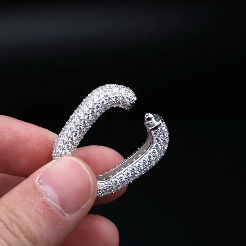 Heavy Duty Iced Out Cuban Link Chain Full Diamond Link Bracelet Chain Necklace 2 in 1