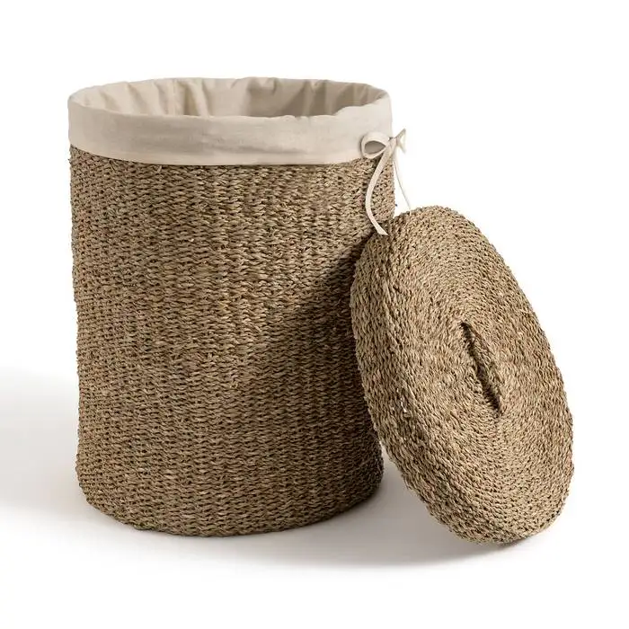 Wholesale Tall Wicker Storage Basket With Lid Seagrass Basket Kids Storage Boxes & Bins