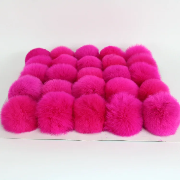 2016 hot sale purple sky blue green rabbit fur pom pom for hat accessories