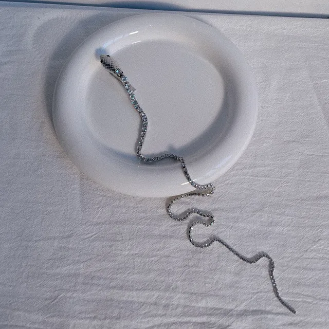 Full Rhinestone Snake Hair Band for Hair Women Long Tassel Crystal Headband Accessories Wedding Accessories Hair Jewelry