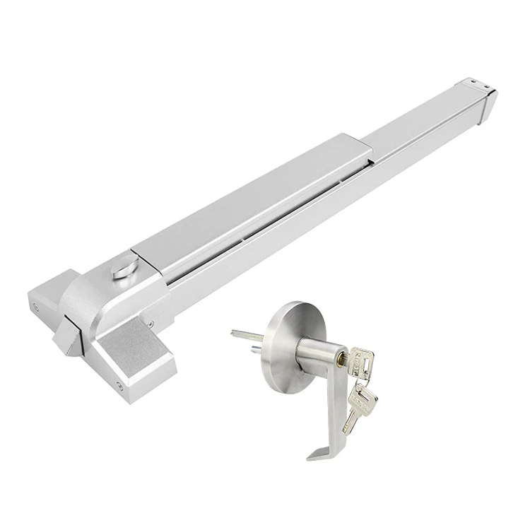 80cm exit door push bar panic exit device with trim lock, emergency push bar panic lock, fire door anti panic bar