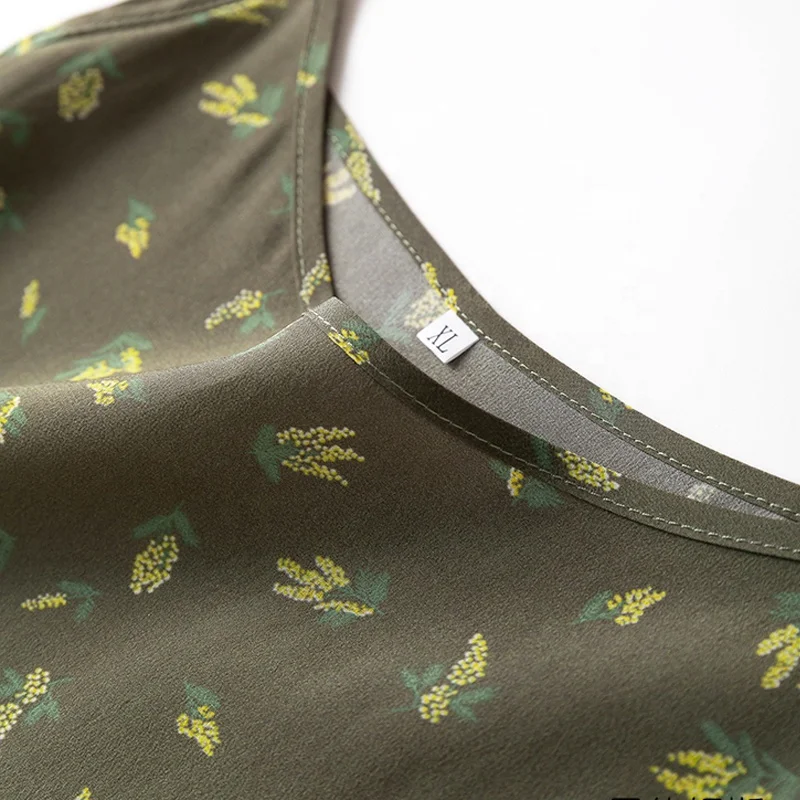 Wholesale 100% Silk Women Dresses Printed Spaghetti Slim Waist Sleeveless Beach Midi Dress 2023 Summer Holiday Clothes D35754C