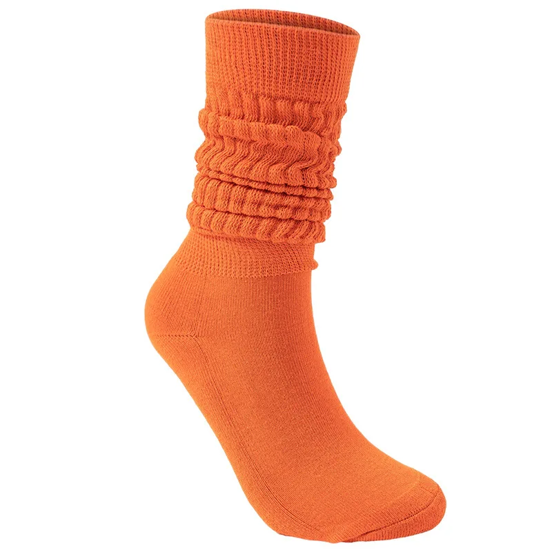 New design ladies colorful slouch socks scrunch socks thick cotton knit long slouch socks for woman