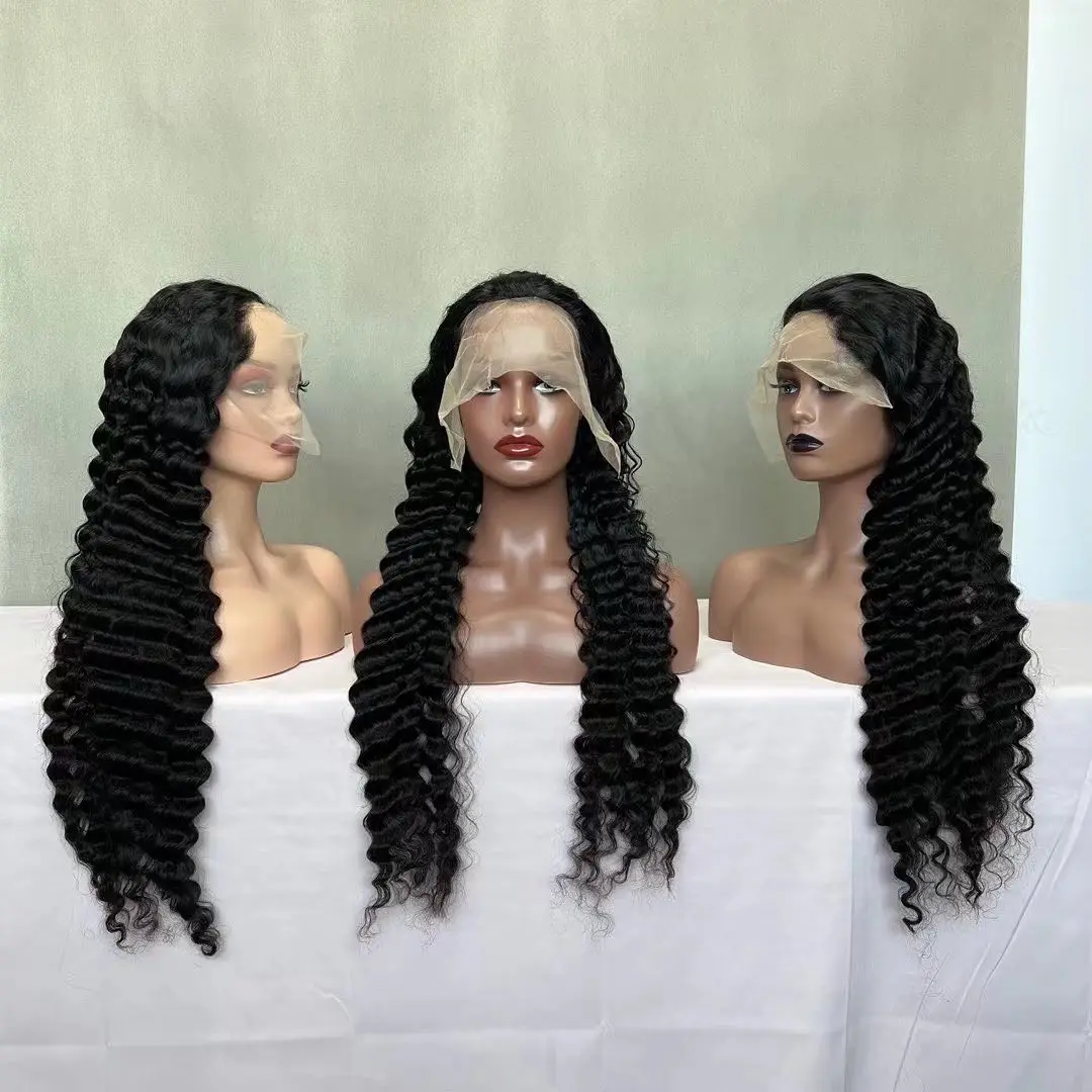 factory 100% human hair lace frontal wig,straight body wave deep wave water full lace raw human wig,virgin perruque
