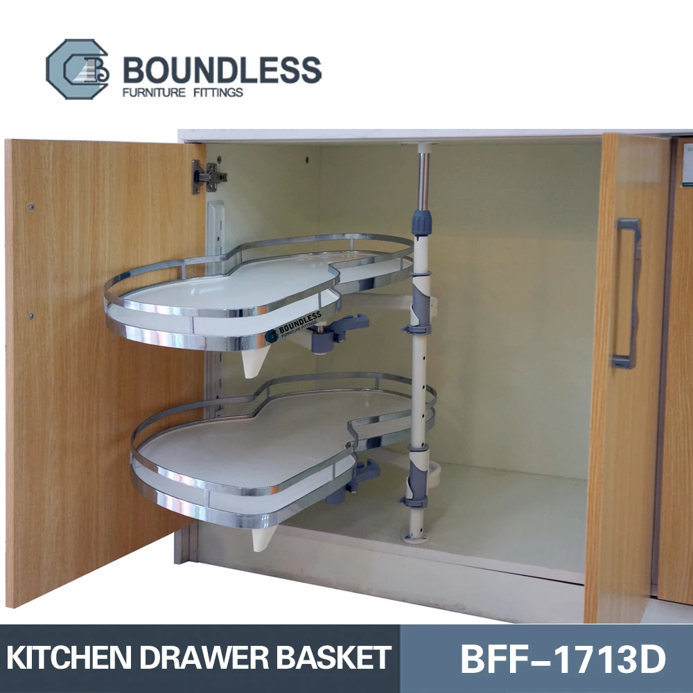 Кухонная выдвижная корзина для слепых углов, экономящая пространство Двухуровневая кухонная корзина, органайзер BFF-1713