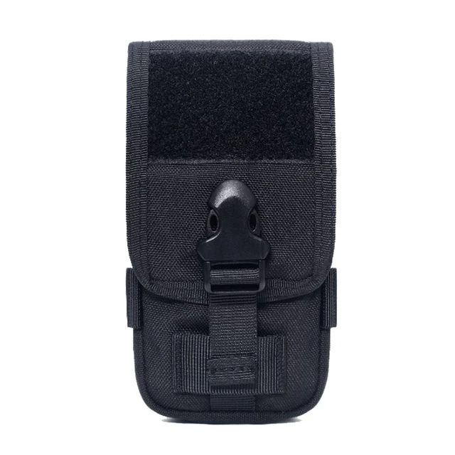 1000D Double Layer Tactical Phone Bag Simple Oxford Man Molle System EDC Accessory Smartphone Holder Pouch with Belt Loop Hook