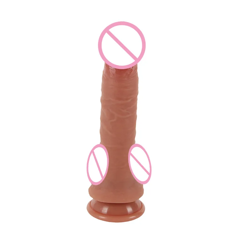 Double-Layered Brown Soft Liquid Silicone Dildos New Adult Sex Toys for Male and Female Simulated Utensils