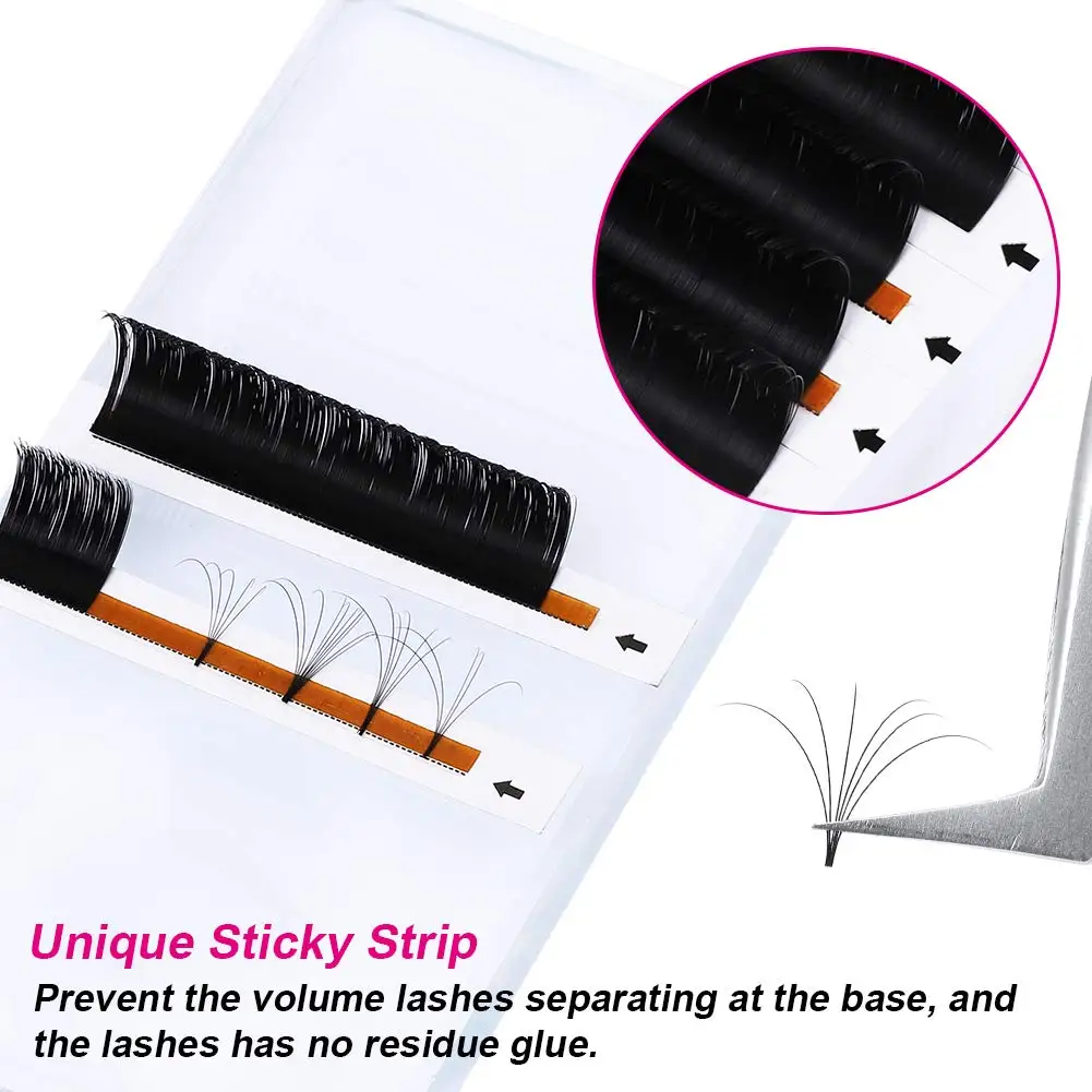 Factory Price  Easy Flowering Eyelash Extensions Volume Automatic Easy Fans Blooming Lash Extension wholesale private label
