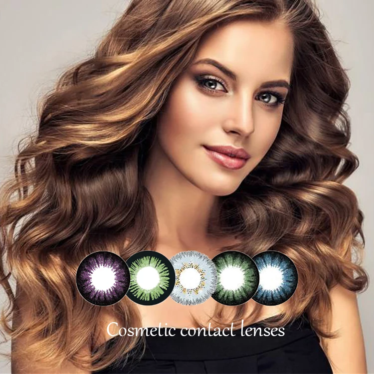 Cute Glitter Blue Color Contact Lens Contact Lenses Hot Selling Eye Contacts Cosmetic Soft Lens Size 14.2 Mm