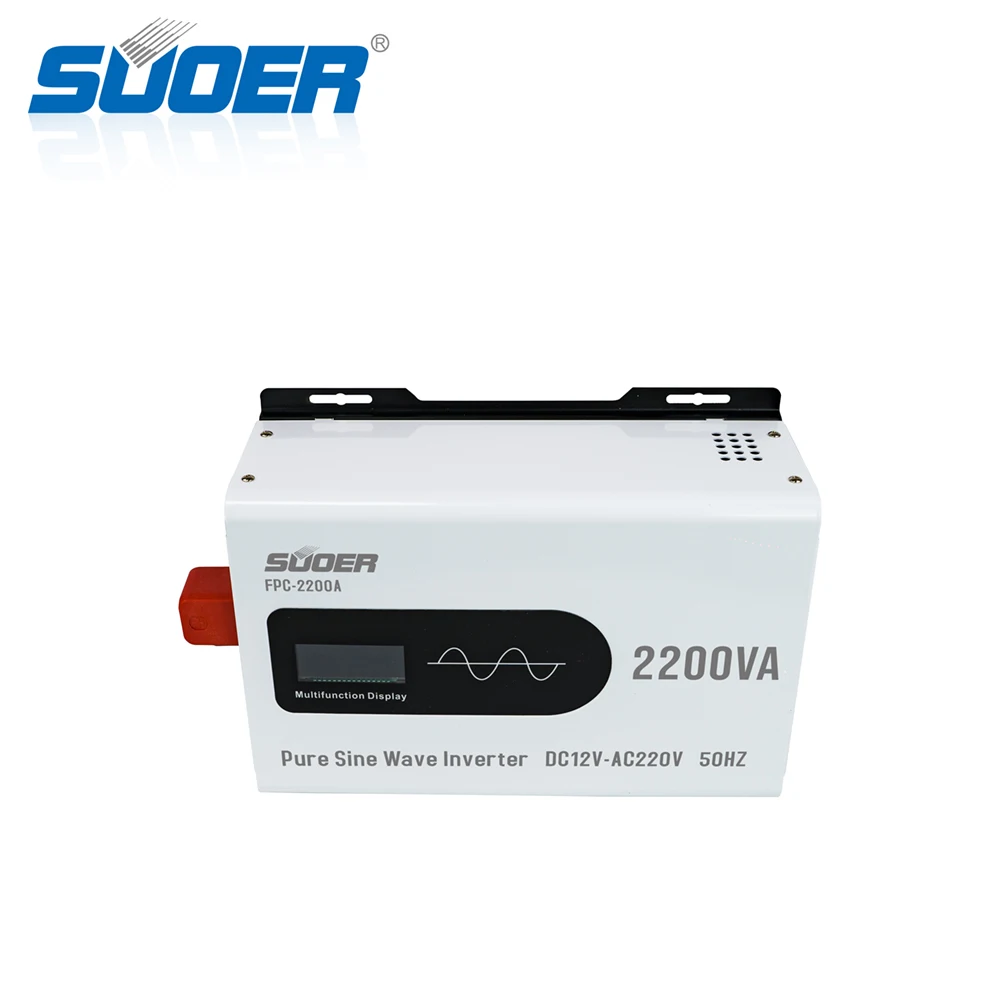 Suoer Multiple protection 12V 220v 2000W power Inverter Pure Sine Wave Inverter