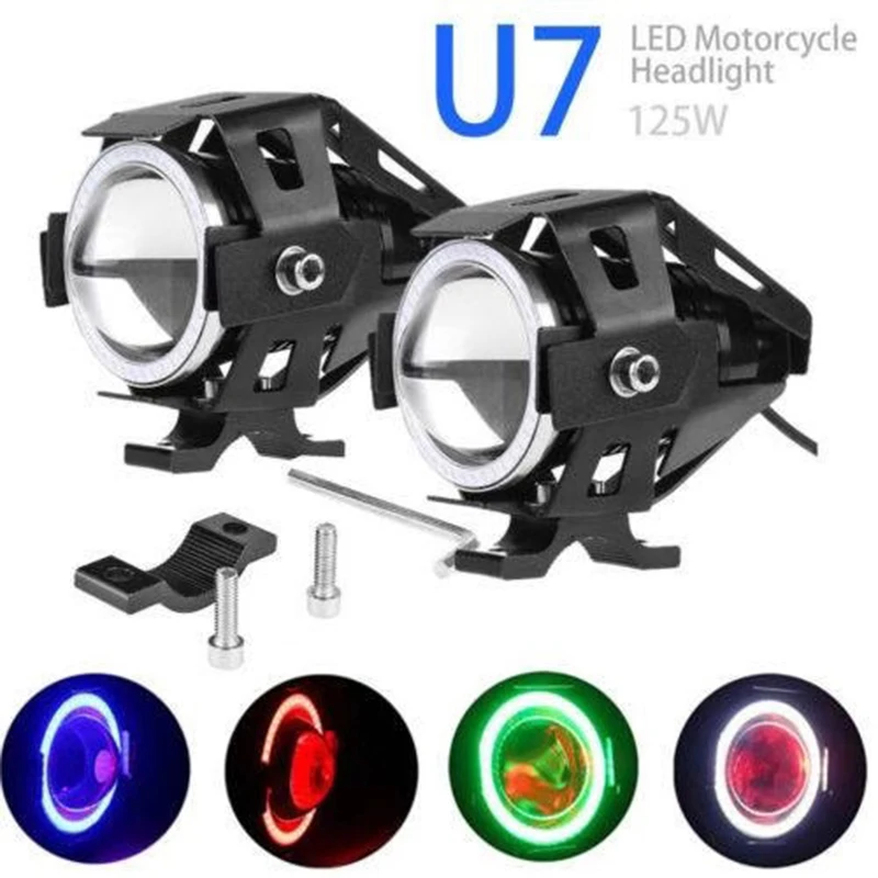  U7 светодиодная фара мотоцикла скутер Противотуманные фары LED ATV 12В Moto Рабочая прожектор лампы головного света DRL