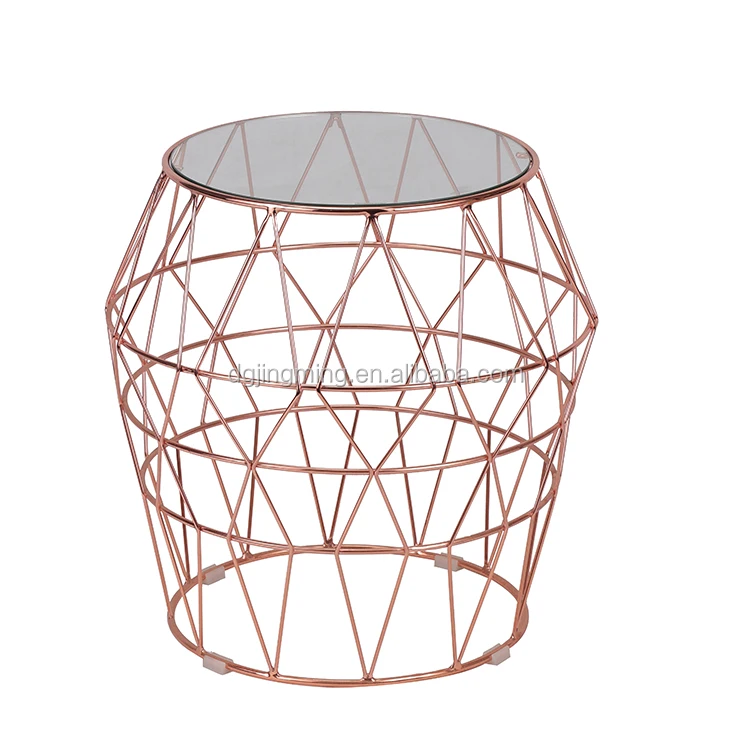 
wire iron base side table gun black side table luxury metal side table for living room 