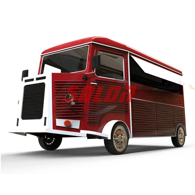 Outdoor caravan food cart travel trailer camper caravan in Europe