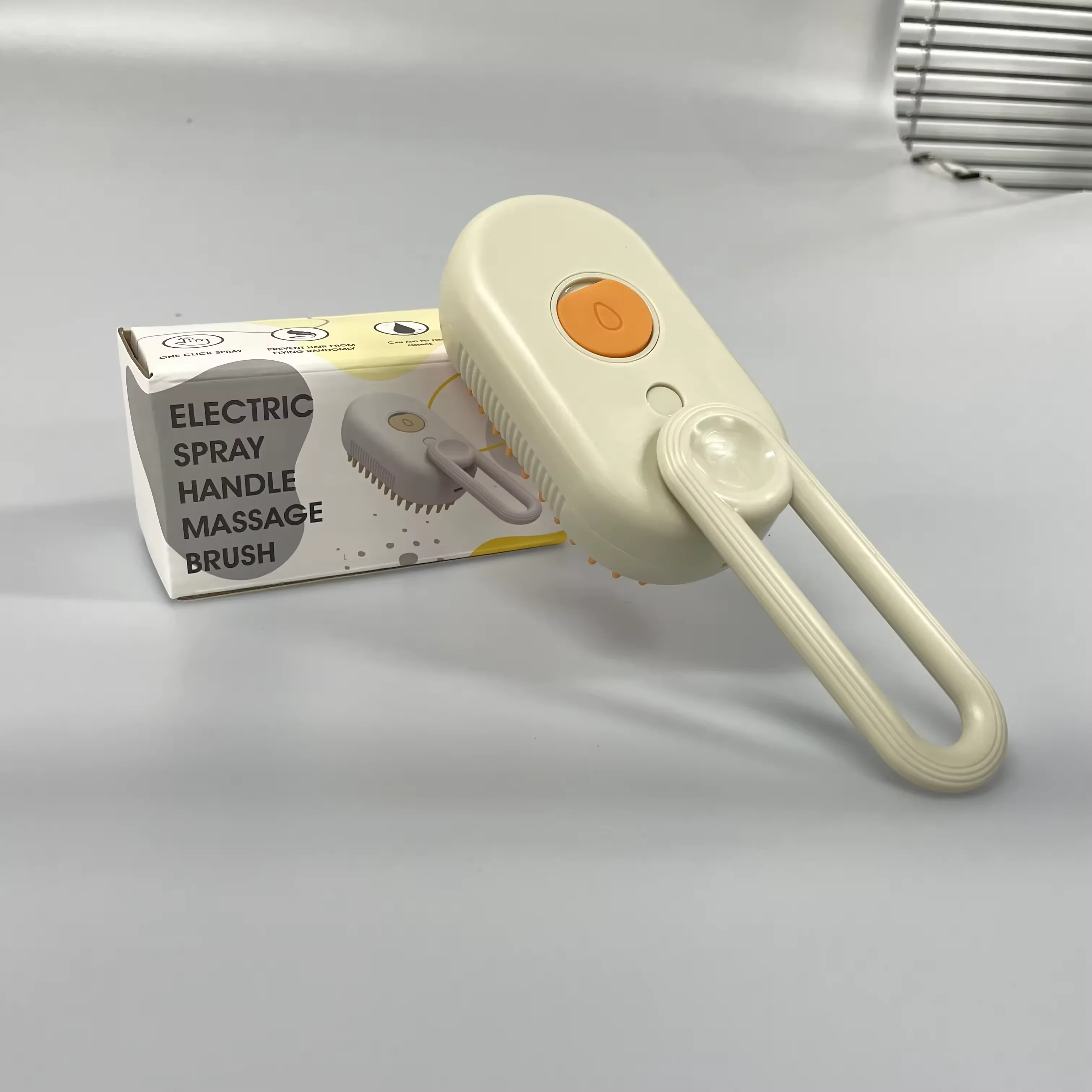 Foldable Pet Hair Remover Water Sticky Brush Grooming Shedding Comb 3 In1 Self Cleaning Electric Dog Cat Steam Brush With Handle