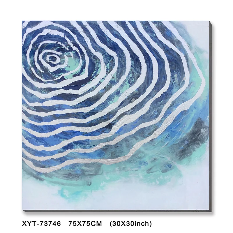 Modern blue water ripple canvas hand painted oil painting