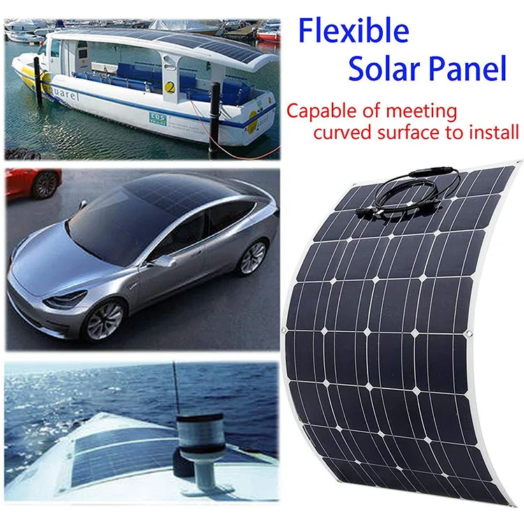 Flexible Solar Panel 100 Watt 12 Volt Monocrystalline Semi-Flexible Bendable Mono Off-Grid Charger for Solar Power System