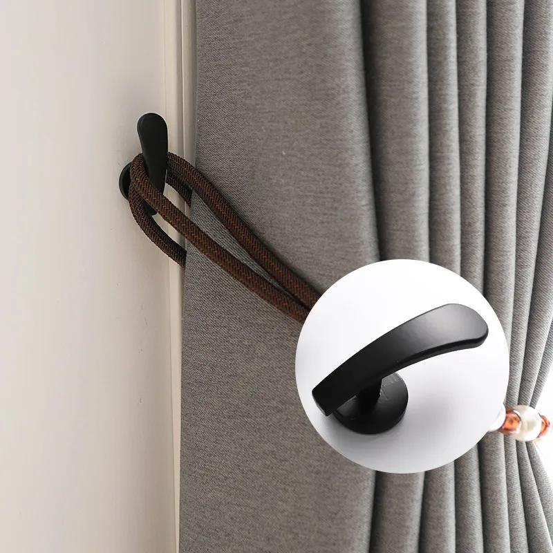 Wholesale Modern Viscose No Drilling No Installation Flat Angle Bent Door Handle Curtain Wall Hook Accessories