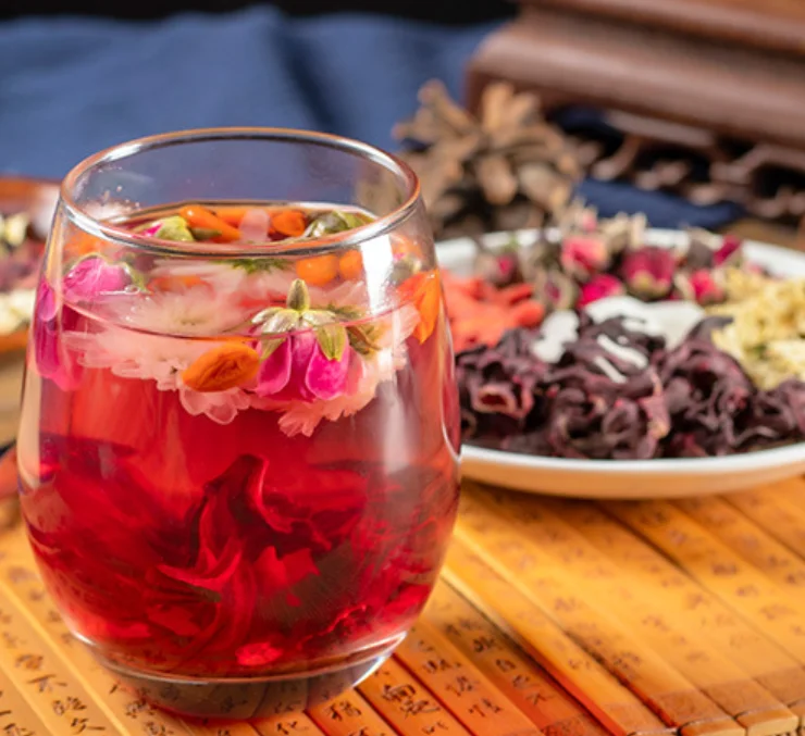 Chinese flower fruits tea Hibiscus red dates chrysanthemum gojiberry beauty detox release herbal tea
