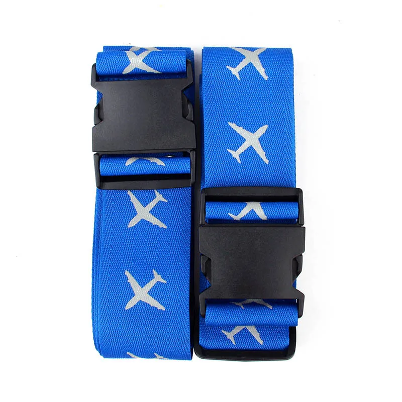 High Quality Customized Logo Adjustable Buckle Belt Polyester Travel Belt Luggage Case Strap With Plastic Buckle for Suitcase