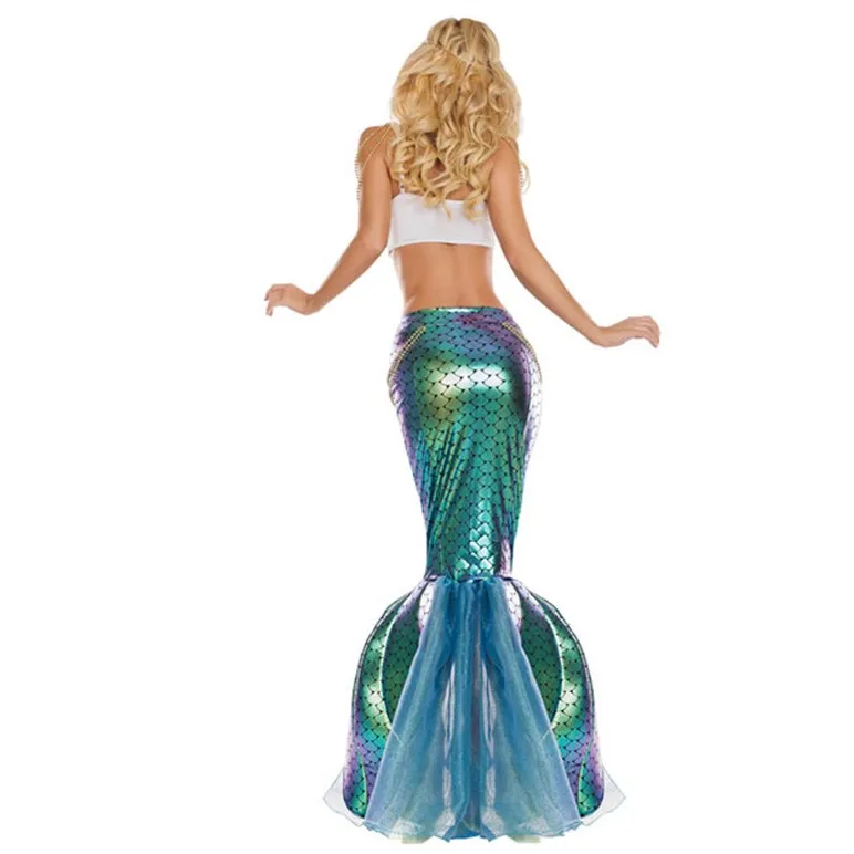 Женский бюстгальтер под морем + юбка головная одежда ожерелье костюмы Женская Милая Русалка