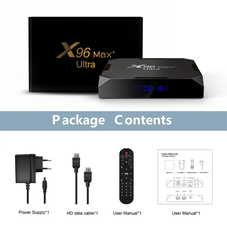 cheapest 8k android tv box X96max + Ultra 4Gb 32Gb S905X4 2.4g 5g dual wifi Android 11 set top box X96max + Ultra