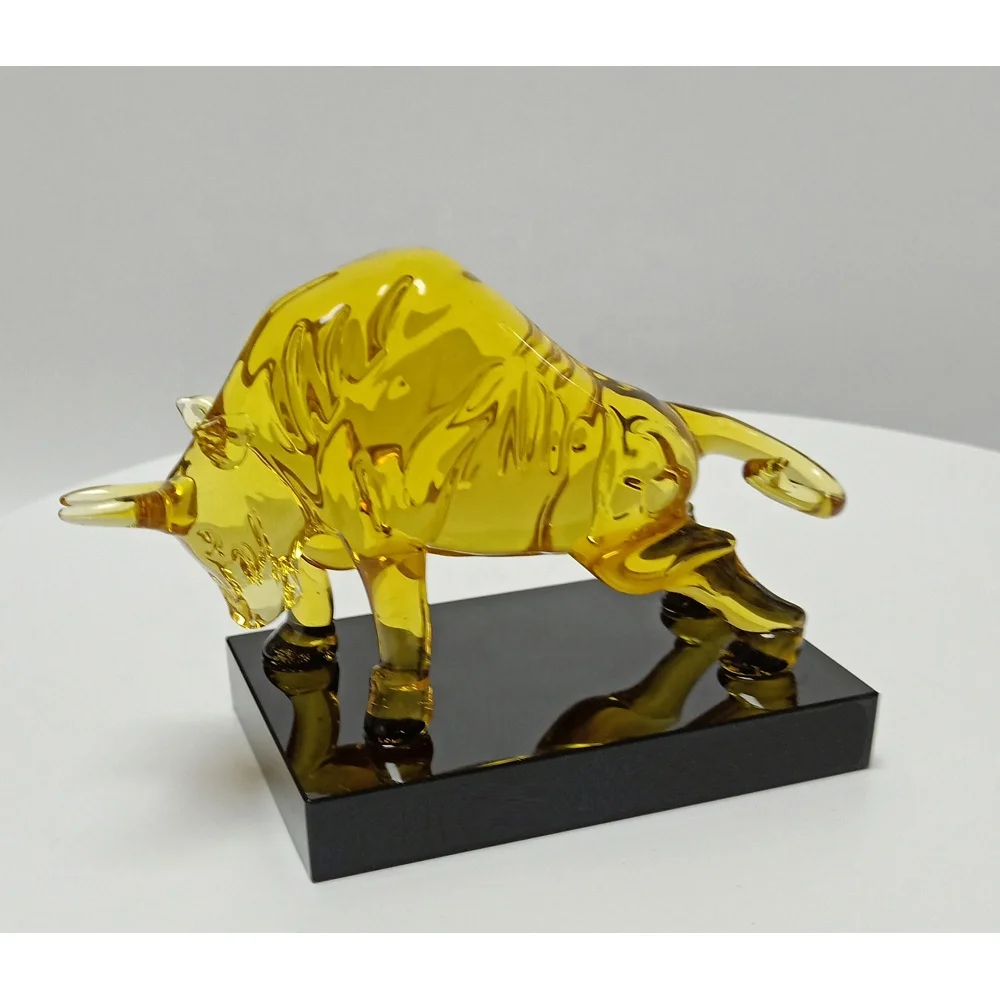 Стеклянный бык 3D модель животных сувениры гравировка шар башня высокого качества кристалл ручной работы народное искусство деловой подарок свадебный Европейский