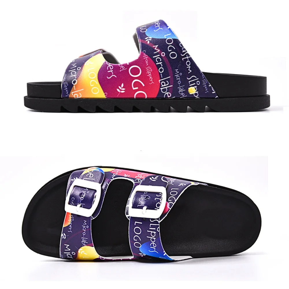 Chinese Factory Custom Made Brand Slides Sports Shoes With Logo Full Printing Personalised Sliders