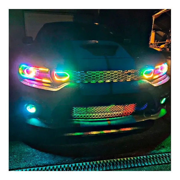 2015+ Charger Halos Kit RGBwa Flow Series Angel Eye Light Custom Headlight