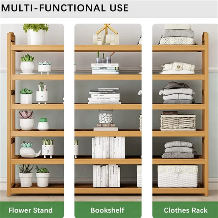 Factory price entryway 3-tier shoes storage organizer bamboo shoes display rack