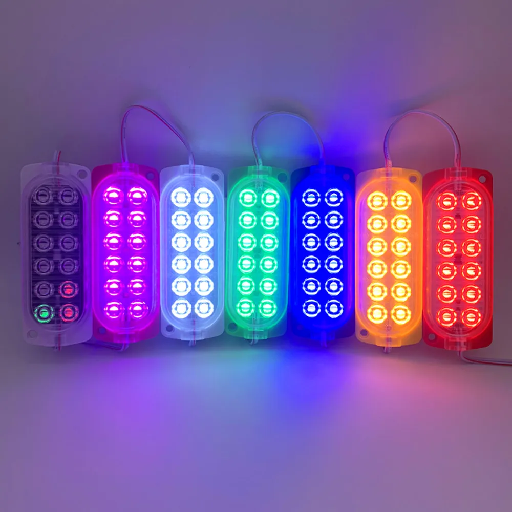 DC12V DC24V 2watt Waterproof Double Row Spot Flood Lens Led Car Truck Lorry Motorbike Motorcycle Autocycle Light Accessories