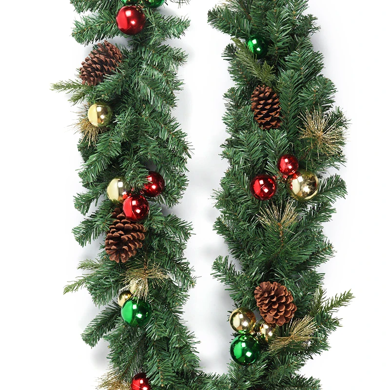 Hot Sale Wholesale Christmas Garland With Ornaments Artificial Hanging Wall Garland for Fireplace Xmas Tree Decoration