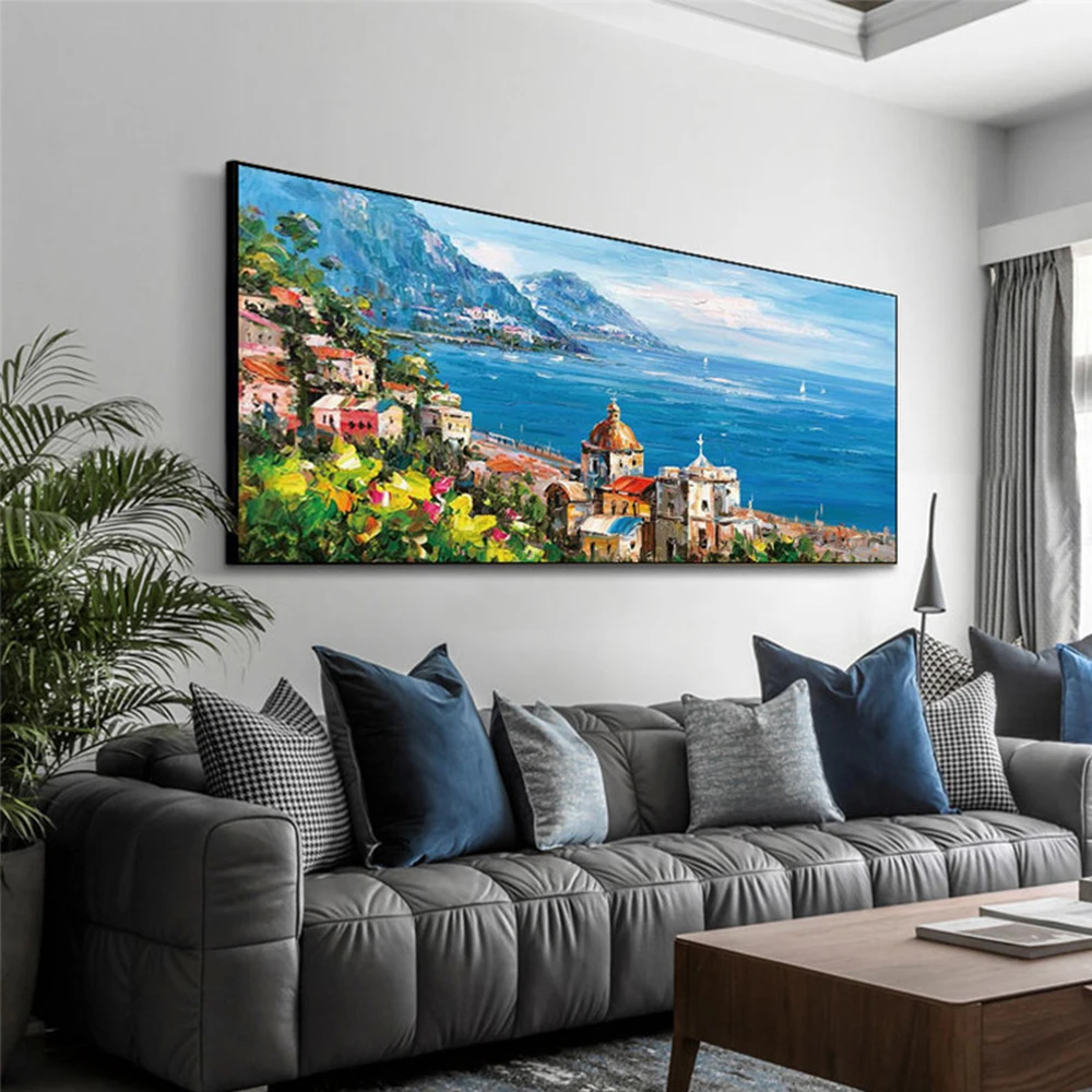 Large Modern Landscaping Decor Canvas Painting Palette Mediterranean Canvas Bedroom Pictures oil paintings handmade
